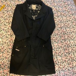 Amazing condition vintage Diesel duster jacket. Zipper and snap closure details